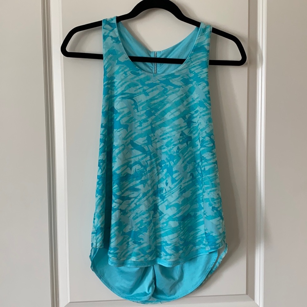 Blue athletic tank top